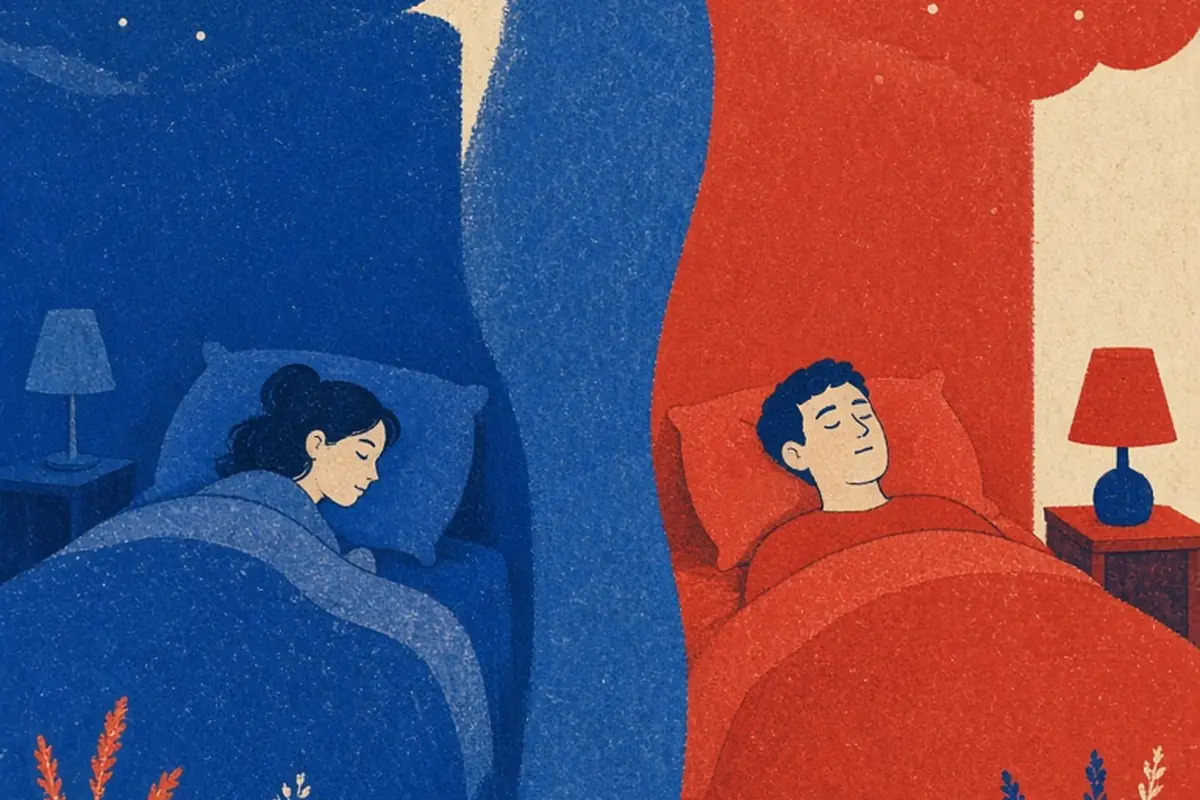 Illustration for Normal to sleep in separate beds