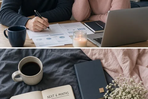 Illustration for Man and woman doing finance together