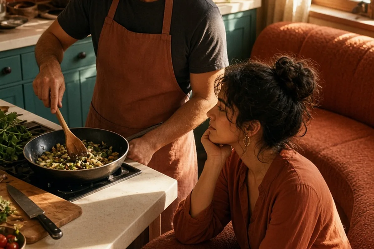 Illustration for Men Who Cook and Romantic Intimacy: The Real Connection