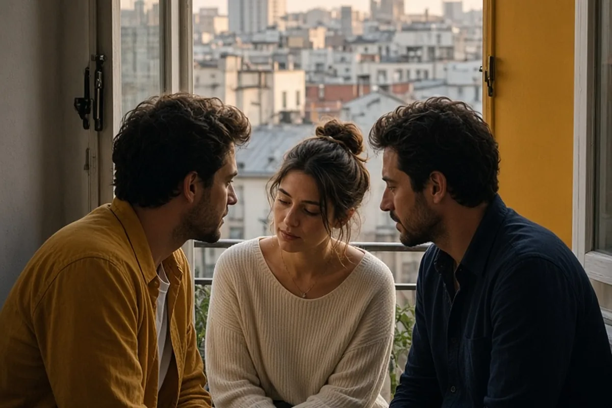 Illustration for 2 man with 1 women Explained