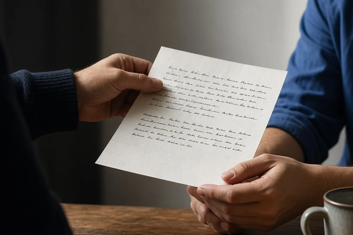 Illustration for Reading a Letter From Your Wife to Rebuild Trust