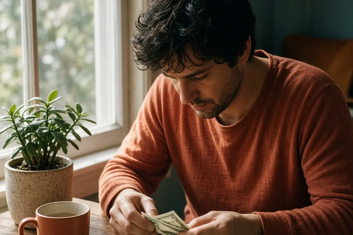 Illustration for Man counting money Explained