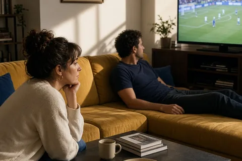 Illustration for Man Watching TV: How to Reconnect with Your Partner