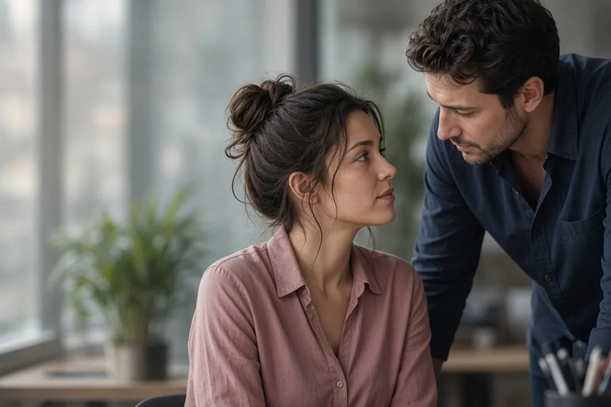Illustration for Signs a Male Coworker Likes You and How to Respond