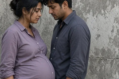 Illustration for Had to sport a fake pregnancy bump, thanks to our society