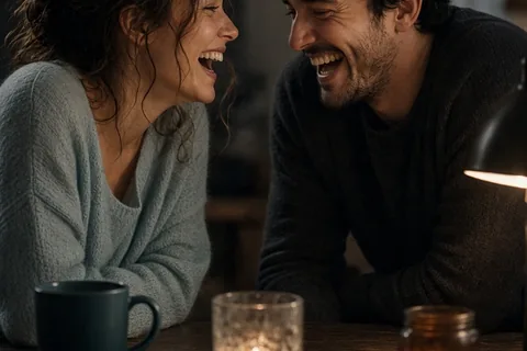 Illustration for Intimate couple laughing Explained