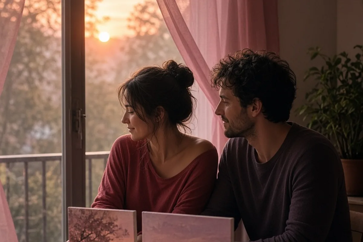 Illustration for Couple Painting Ideas for a Relaxing Creative Date