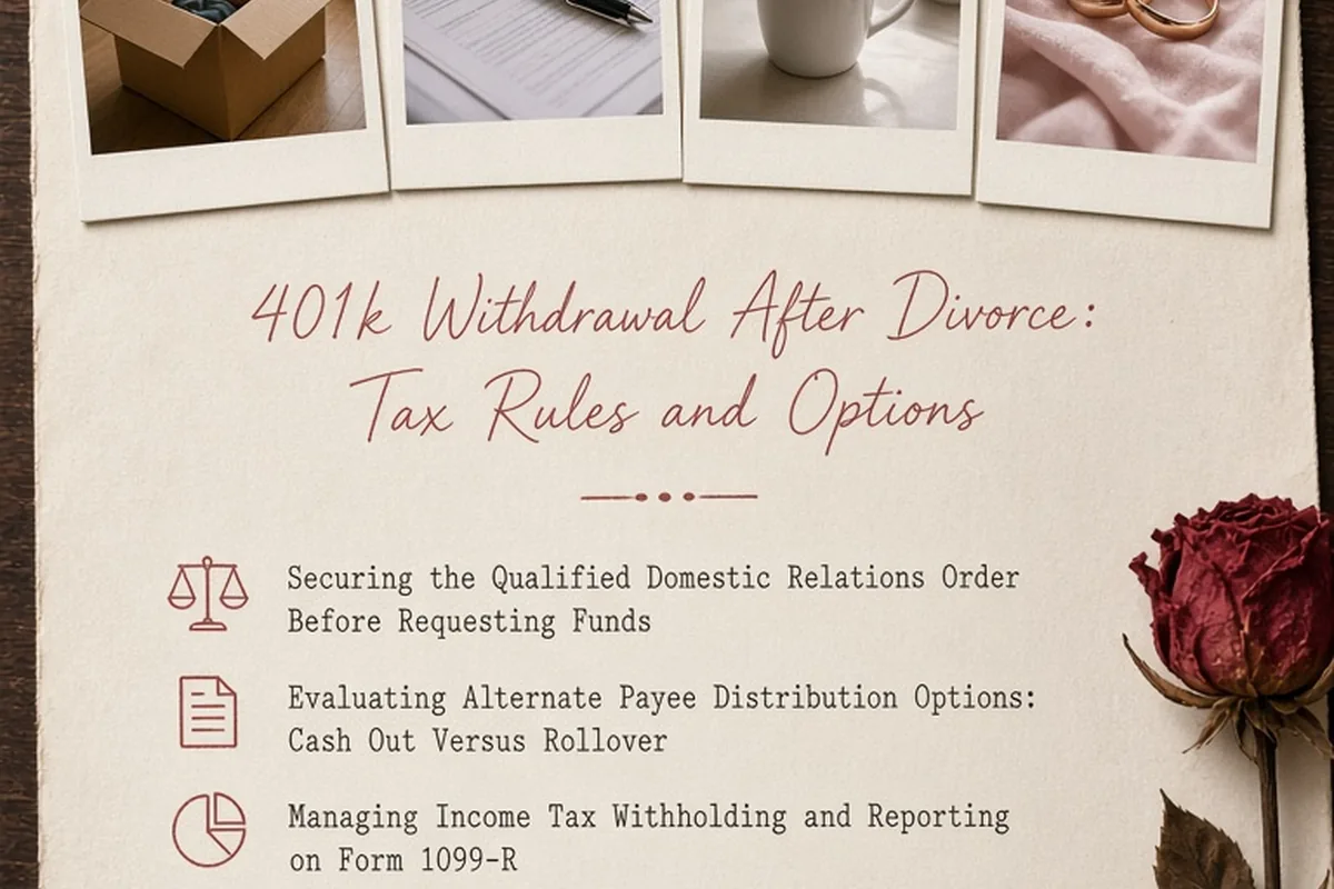 Illustration for 401k Withdrawal After Divorce: Tax Rules and Options