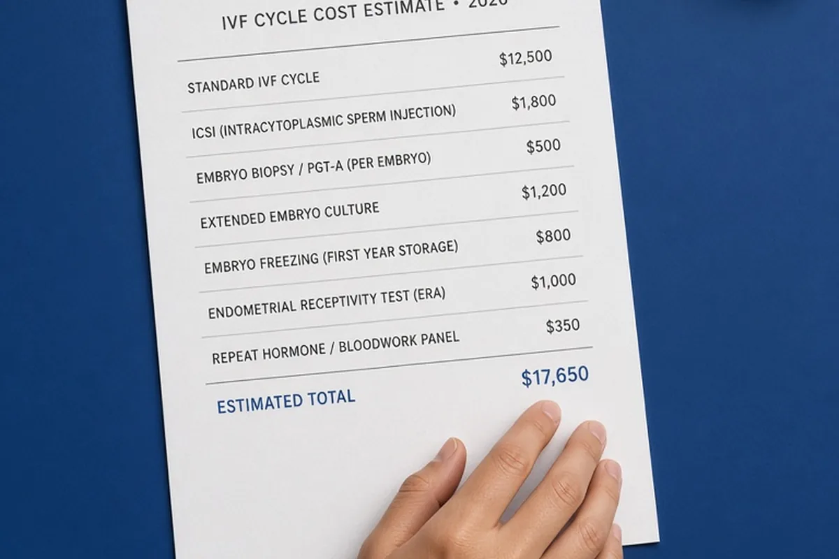 Illustration for IVF Add Ons Cost in 2026: Pricing and Decision Guide