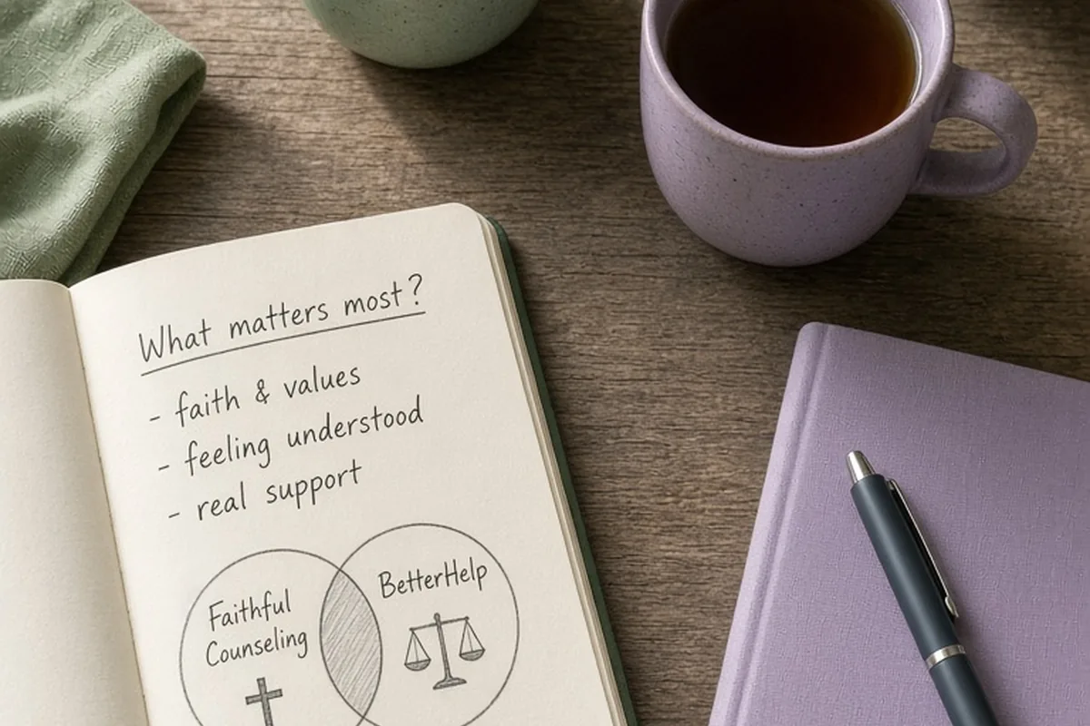 Illustration for Faithful Counseling vs BetterHelp: Which Platform Fits Best?