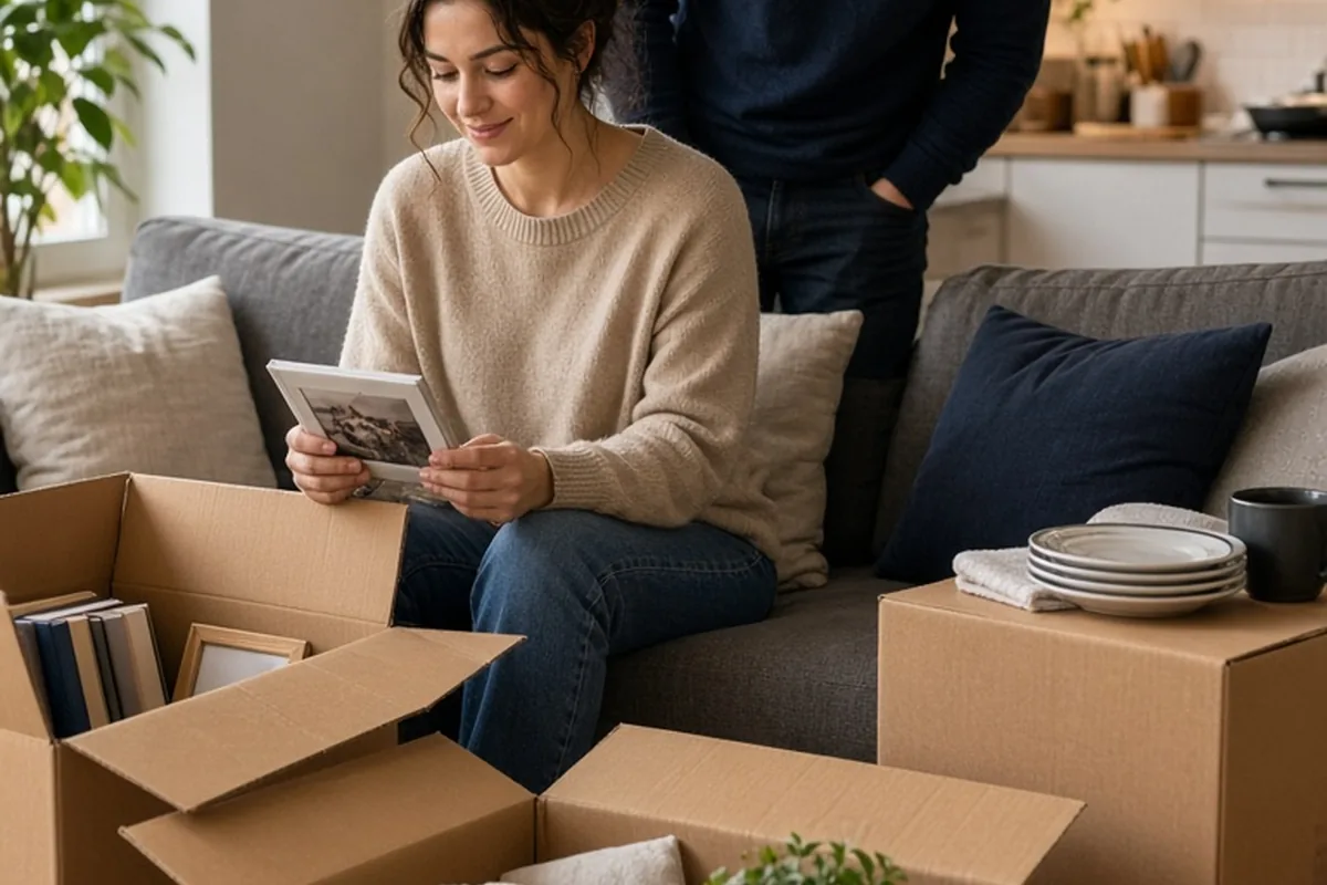 Illustration for Moving in Together While Engaged: How to Blend Daily Lives