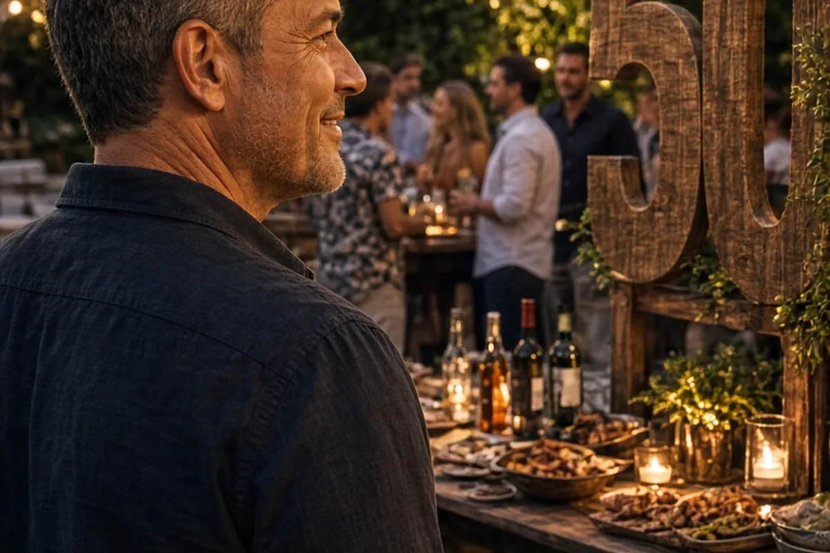 Illustration for 50th Birthday Party Ideas for Husband That Fit His Style