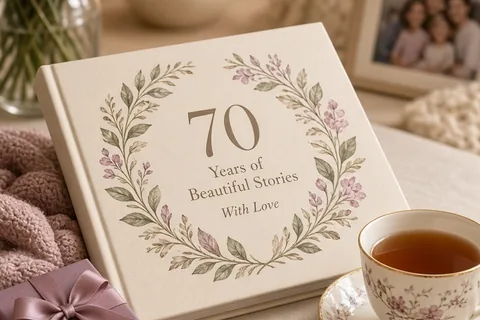 Illustration for 70th Birthday Gift Ideas for Her to Celebrate Her Story