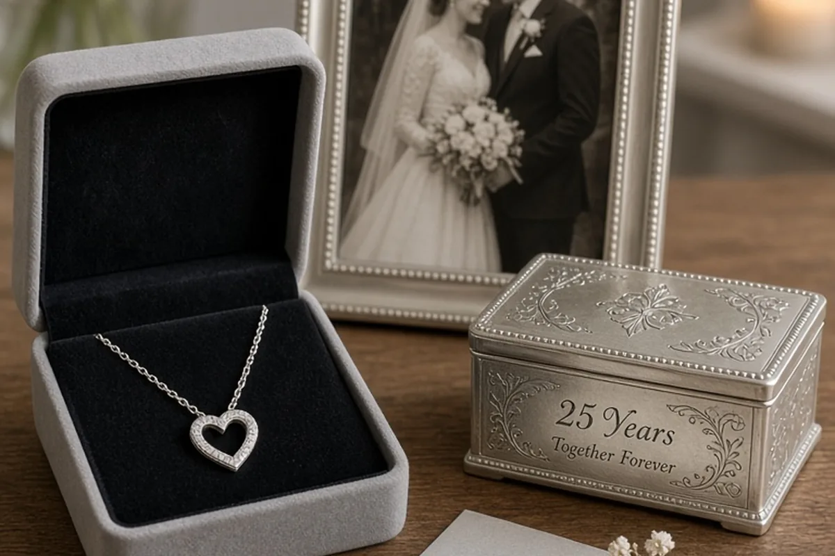 Illustration for Cheap 25th Anniversary Gifts for Her That Feel Special