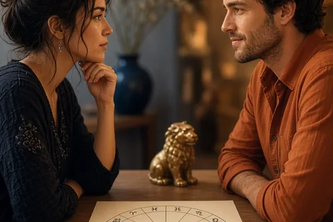 Illustration for Aquarius Woman and Leo Man Compatibility: How They Connect