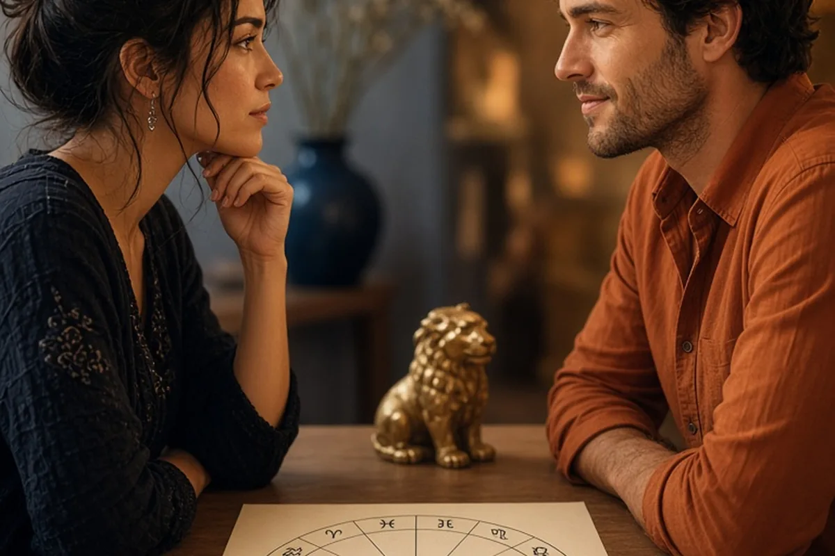 Illustration for Aquarius Woman and Leo Man Compatibility: How They Connect