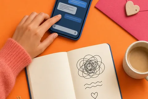 Illustration for Texting Anxiety in Dating: How to Calm Down and Reply