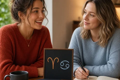 Illustration for Aries and Cancer Friendship Compatibility: How to Make It Work