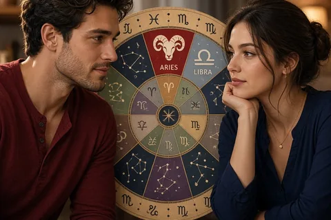 Illustration for Aries Man and Libra Woman: How to Balance Fire and Air