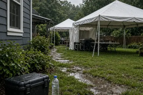 Illustration for Backyard Wedding Rain Plan Checklist for Outdoor Events