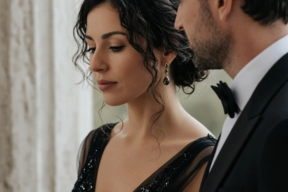 Illustration for Black Tie Wedding Guest Outfit: Attire Rules and Ideas