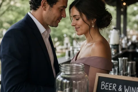 Illustration for Cash Bar vs. Open Bar at a Wedding: How to Decide