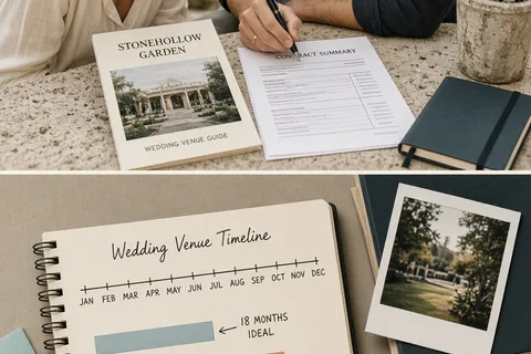Illustration for How Far in Advance to Book a Wedding Venue to Avoid Hidden Fees