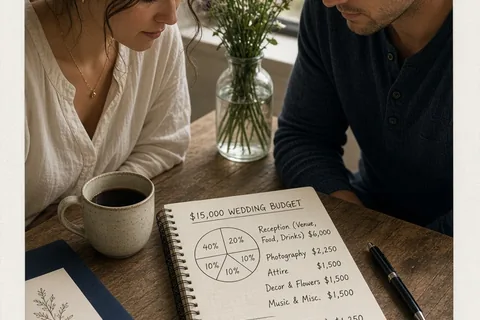Illustration for How to Budget for a 15000 Dollar Wedding Step by Step