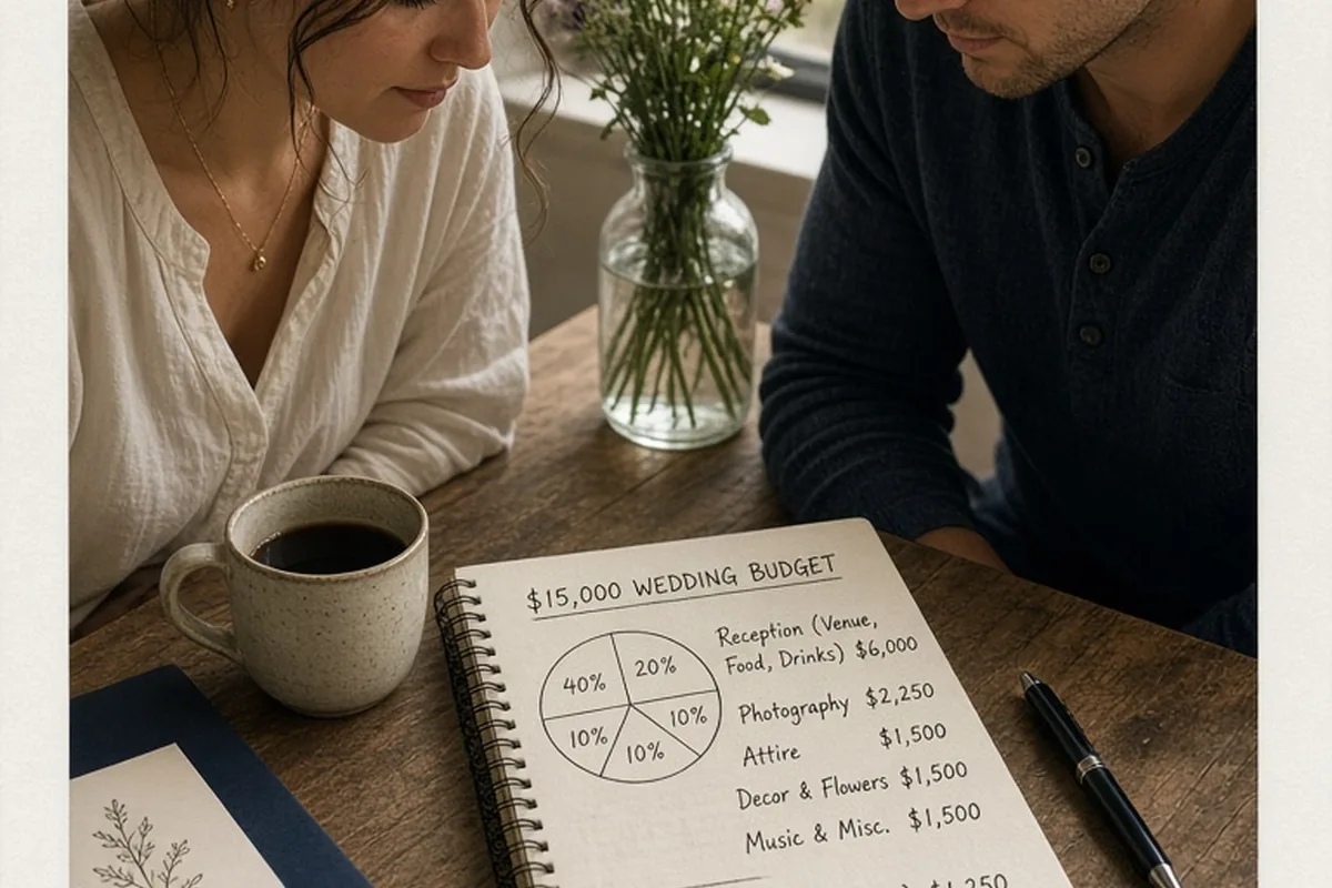 Illustration for How to Budget for a 15000 Dollar Wedding Step by Step