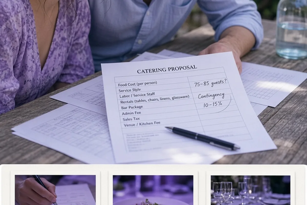 Illustration for How to Budget for a Wedding Caterer Without Surprises