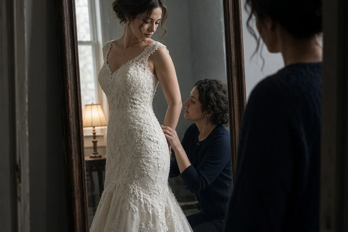 Illustration for How to Budget for Wedding Dress Alterations Accurately