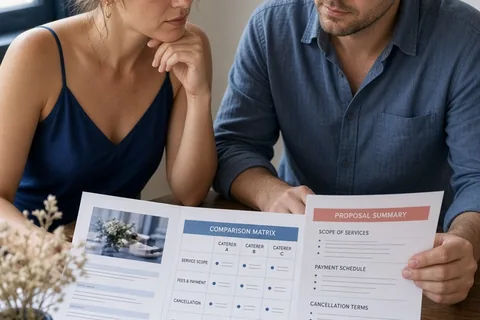 Illustration for How to Compare Wedding Vendor Contracts and Booking Options