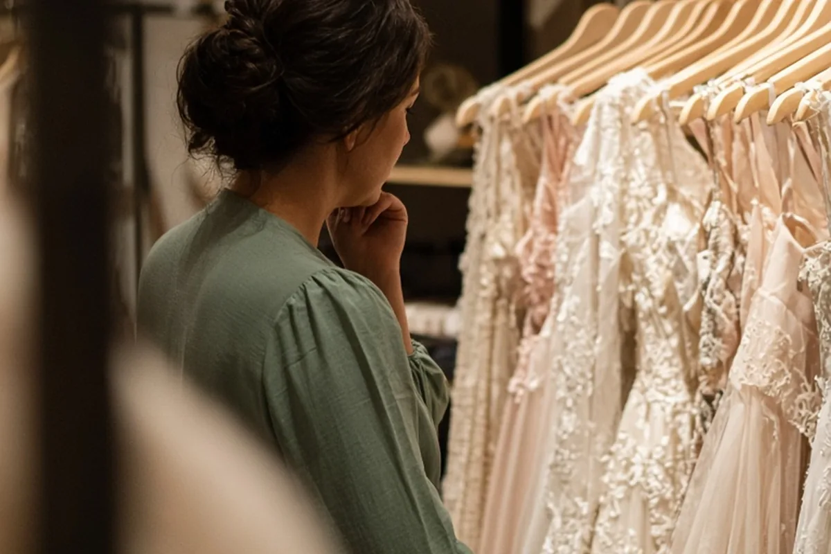 Illustration for Questions to Ask Before Booking Wedding Dress Trunk Show Discounts