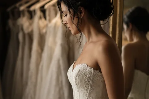 Illustration for Sample Wedding Dresses for Sale: Pros and Cons for Brides