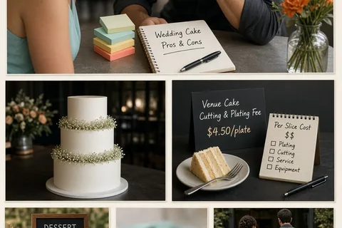 Illustration for Wedding Cake Pros and Cons: How to Choose Your Reception Dessert