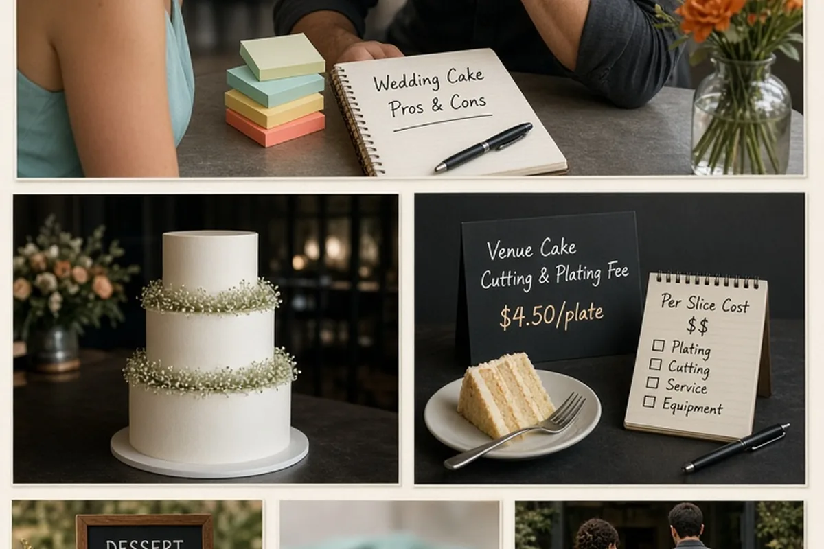 Illustration for Wedding Cake Pros and Cons: How to Choose Your Reception Dessert