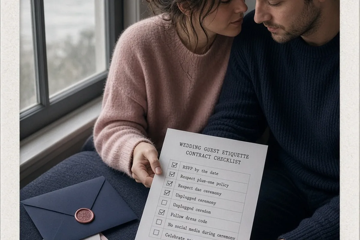 Illustration for Wedding guest etiquette contract checklist