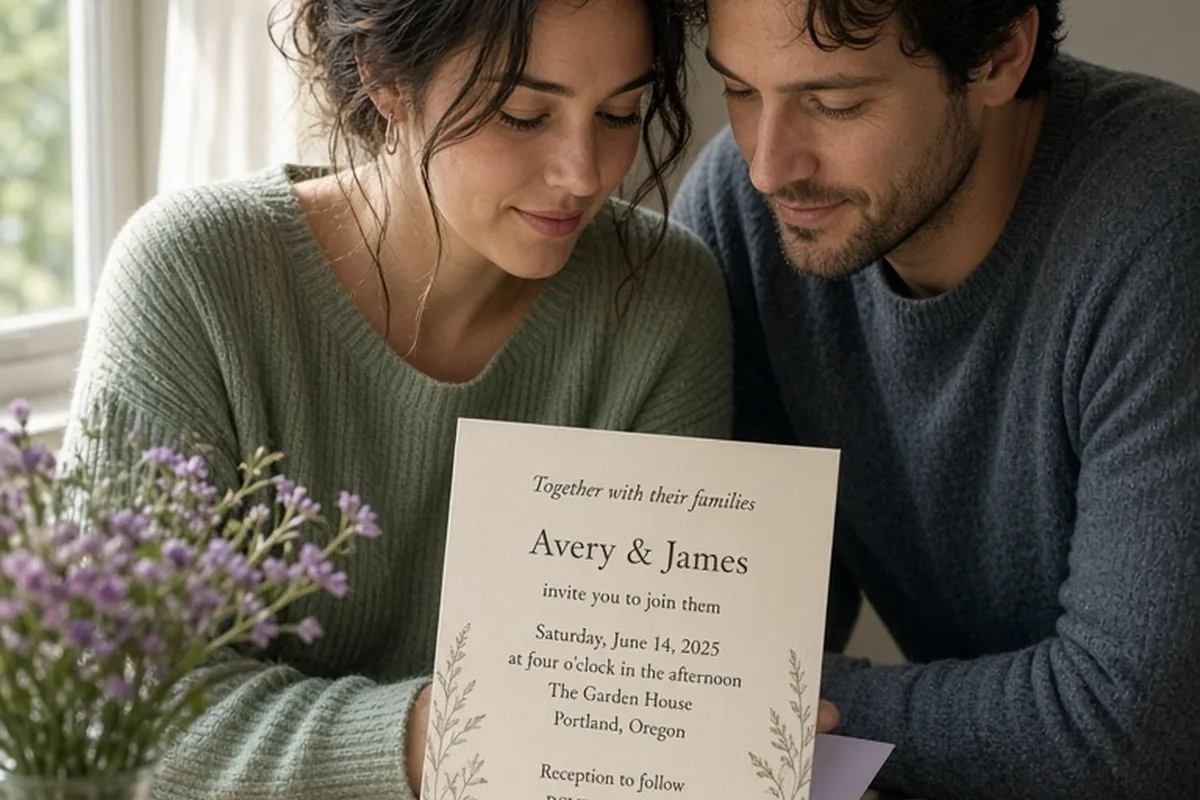 Illustration for Wedding Invitation Wording on a Budget: Clear Sample Templates