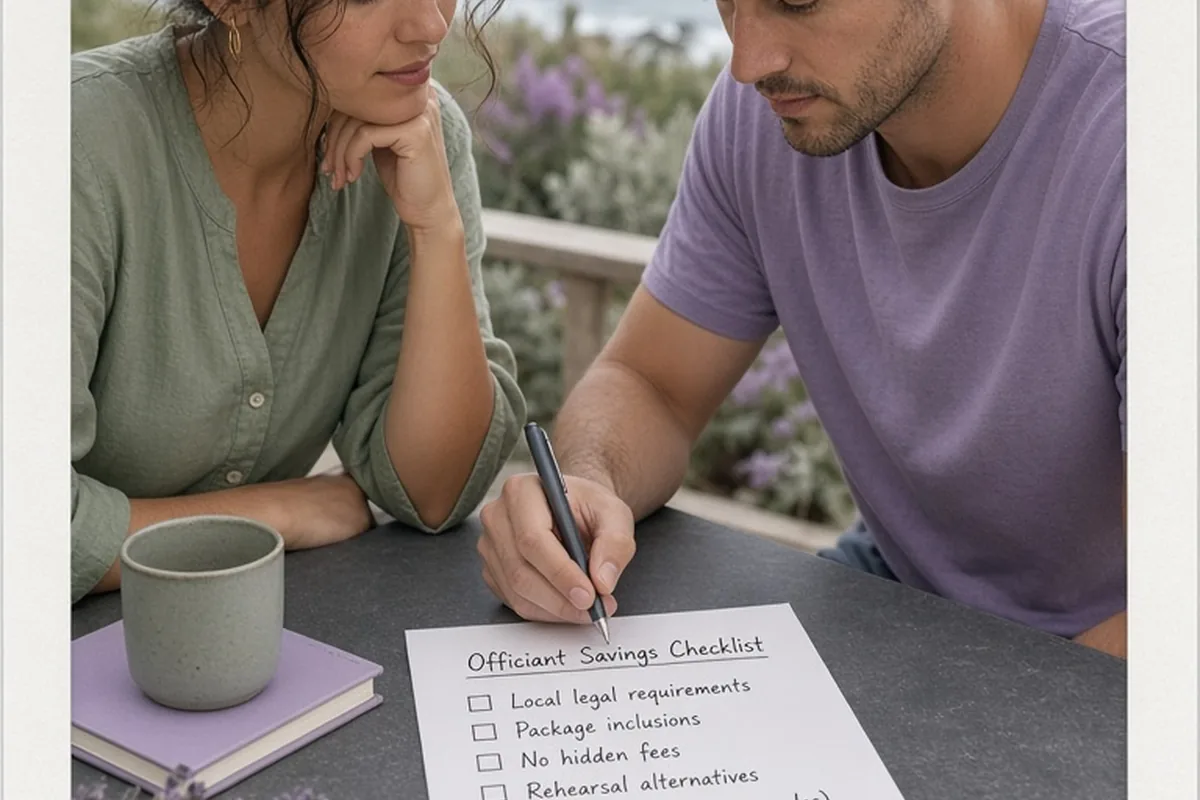 Illustration for Wedding Officiant Savings Checklist: Cut Ceremony Costs
