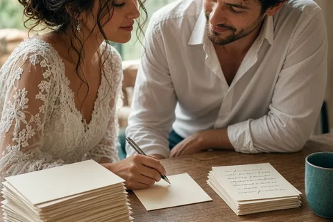Illustration for Wedding thank you note wording for 200 guests