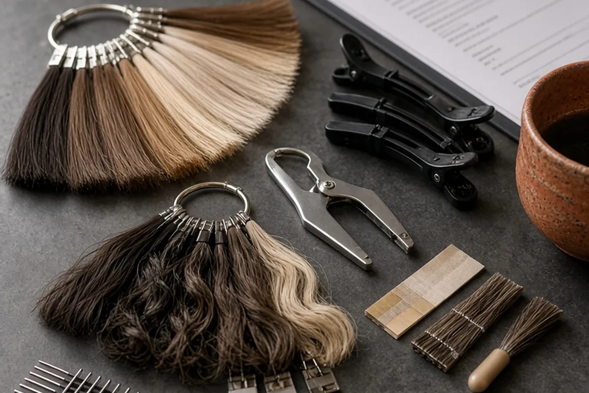 Illustration for Hair Extensions Consultation Products for Beginners: Essential Kit