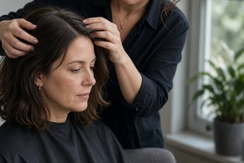 Illustration for Questions to Ask a Stylist About Female Hair Thinning