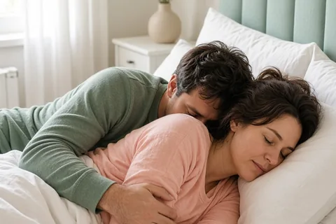 Illustration for Spooning Sex Position: Comfort, Closeness, and Control