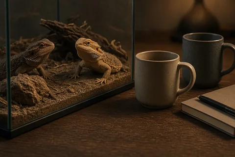 Illustration for Can a Male and Female Bearded Dragon Live Together?