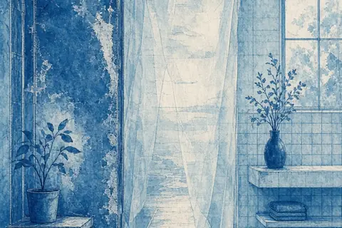 Illustration for Do I Need Plastic Behind Moisture Resistant Drywall in Bathrooms?