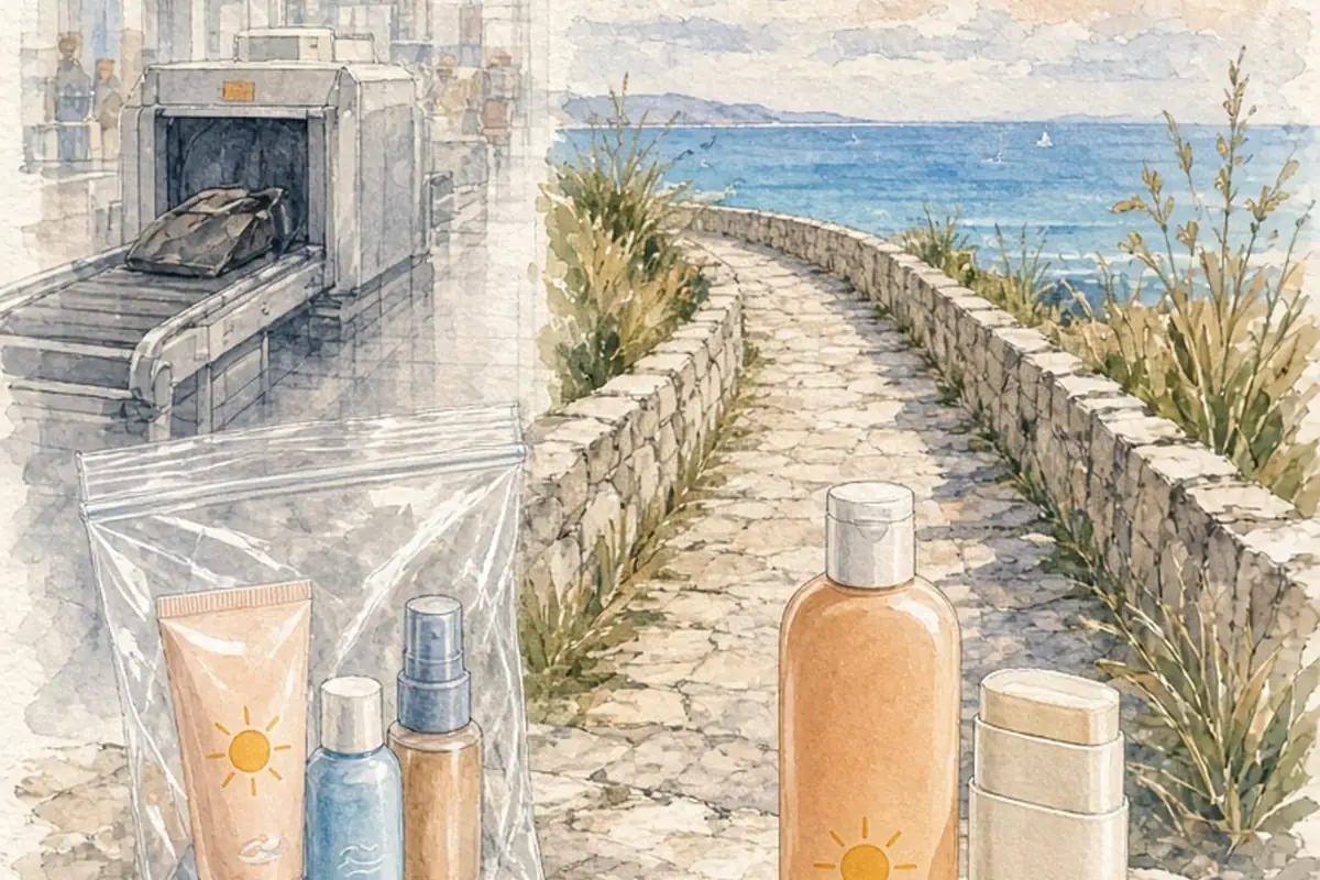 Illustration for Is Sunscreen Allowed on Airplanes? Carry-On and Packing Rules