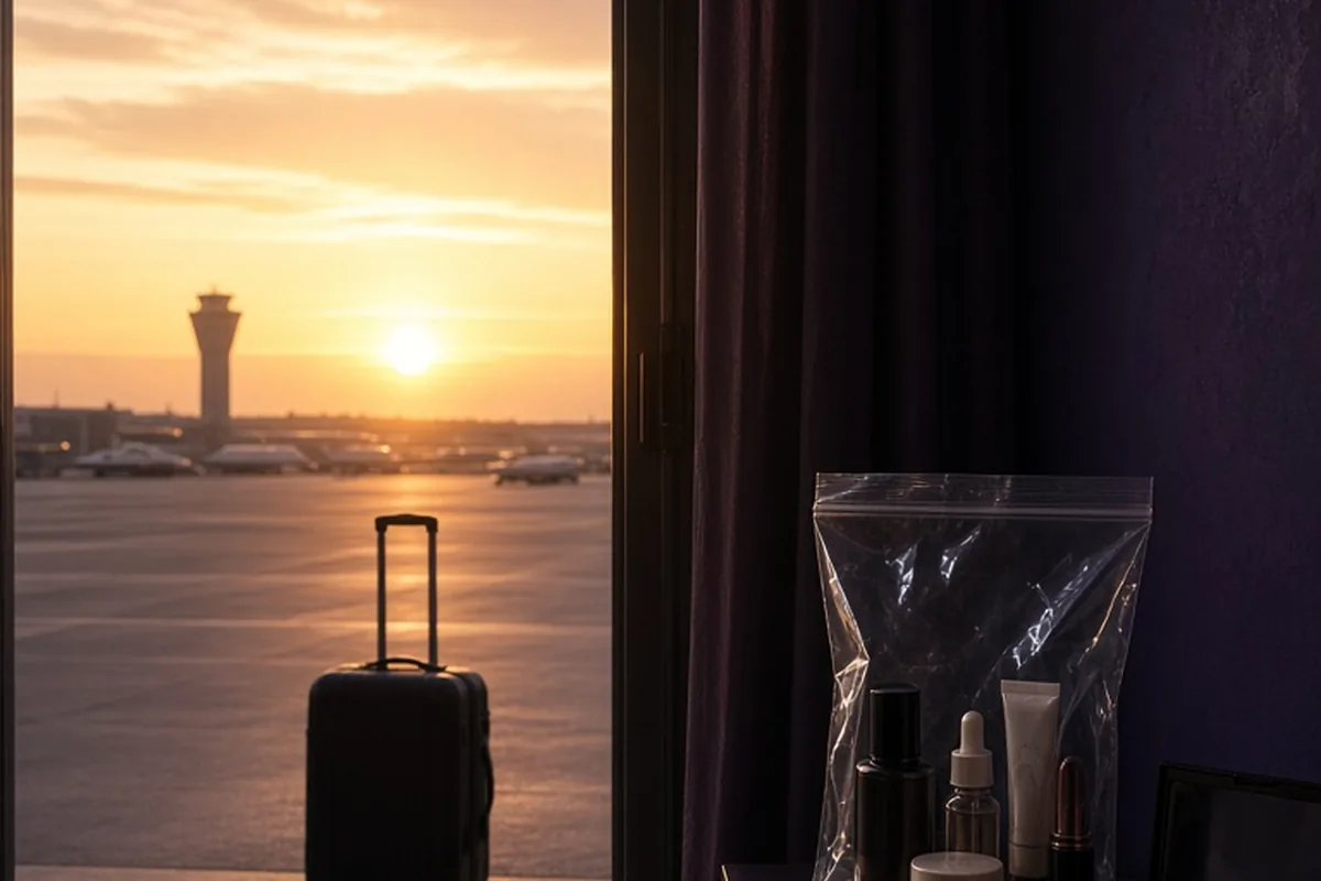 Illustration for How Much Makeup Can You Bring on a Plane Without Stress