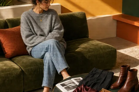Illustration for What to wear with grey sweater female?