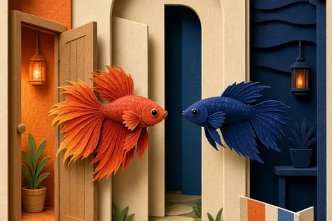 Illustration for Can Male and Female Bettas Live Together Safely?