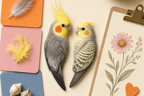 Illustration for How can you tell a male cockatiel from a female?